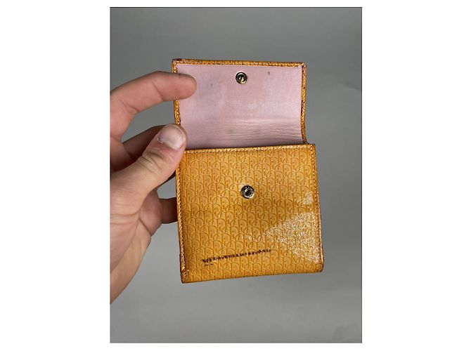 Cartera de cuero patent amarillo Dior - vista 5