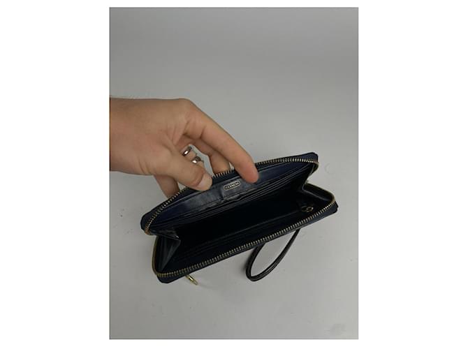 Coach Navy Cotton Wallet Navy blue - view 3