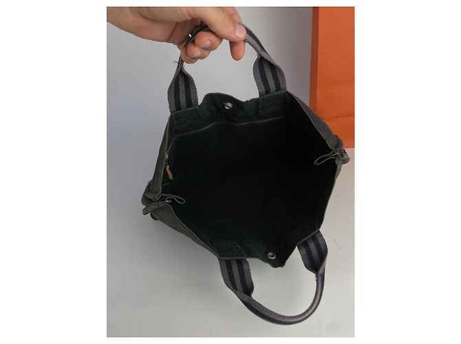 Borsa a mano in cotone nero Hermès - vista 2