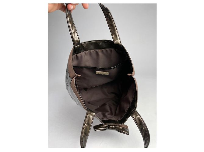 Autre Marque Sac à main en polyester marron non signé - vue 3