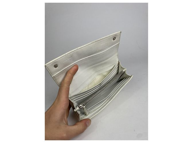 Cartera de cuero patentado blanco Miu Miu - vista 4