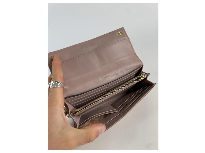 Cartera de cuero beige Miu Miu - vista 4
