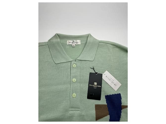 Balenciaga grüner Leinenstrickpullover & Sweatshirt - Ansicht 3