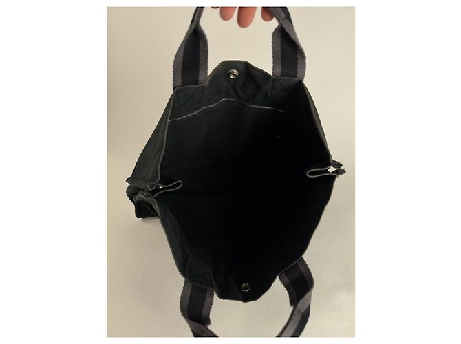 Borsa a mano in cotone nero Hermès - vista 5