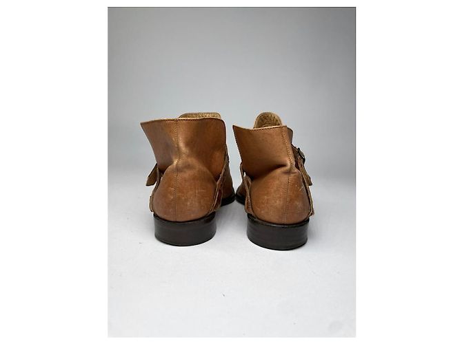 Botas de Tobillo de Cuero Marrón con Logo V de Valentino Garavani Castaño - vista 5