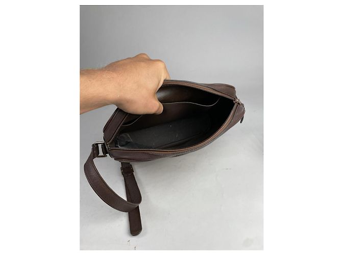 Borsa a mano in pelle beige Burberry TB - vista 2