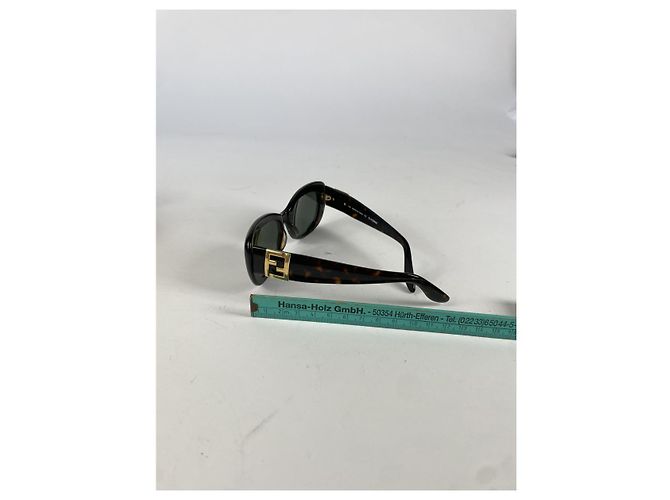 Occhiali da sole in plastica nera Fendi Nero - vista 5