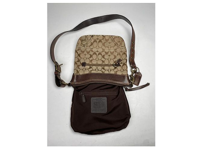 Coach Signature Sufflette Beiger Lederhandtasche - Ansicht 3