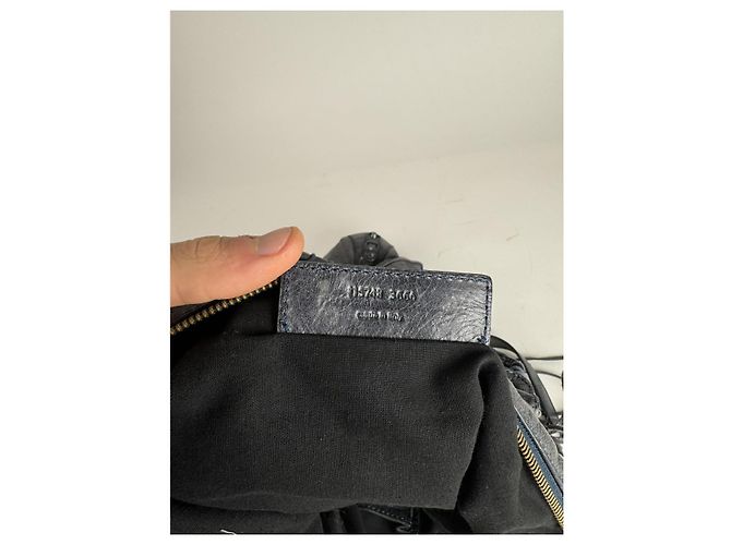 Borsa in pelle navy Balenciaga City Blu navy - vista 4
