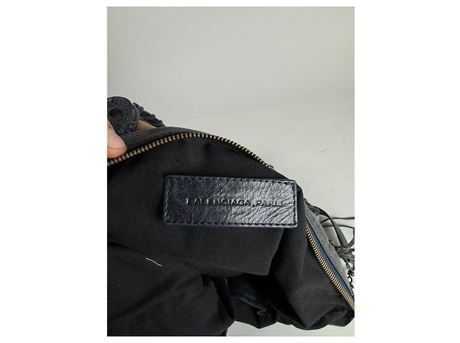 Borsa in pelle navy Balenciaga City Blu navy - vista 5