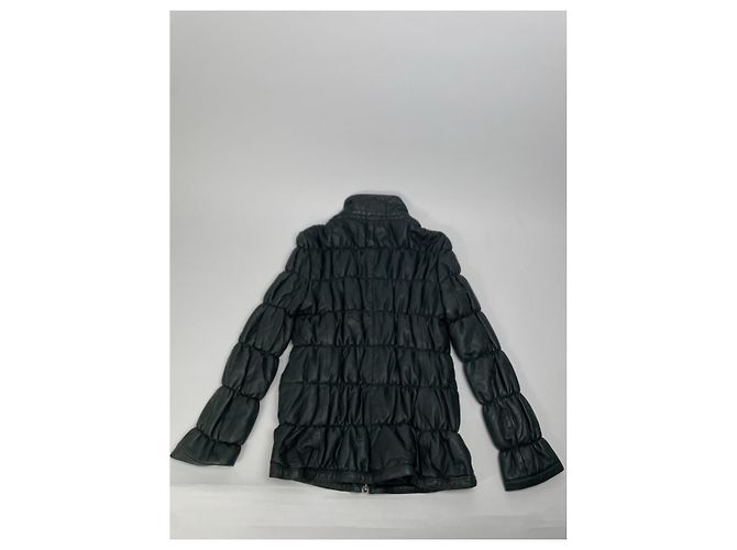 Emporio Armani anthrazitfarbene Lederjacke Anthrazitgrau - Ansicht 2