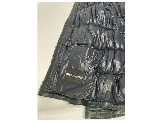 Emporio Armani anthrazitfarbene Lederjacke Anthrazitgrau - Ansicht 5