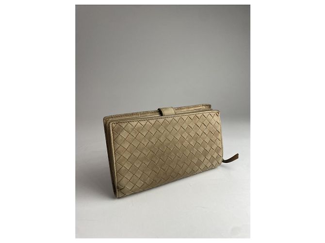 Cartera de cuero beige Bottega Veneta - vista 2