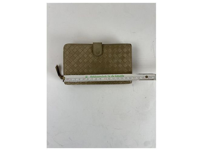 Cartera de cuero beige Bottega Veneta - vista 4