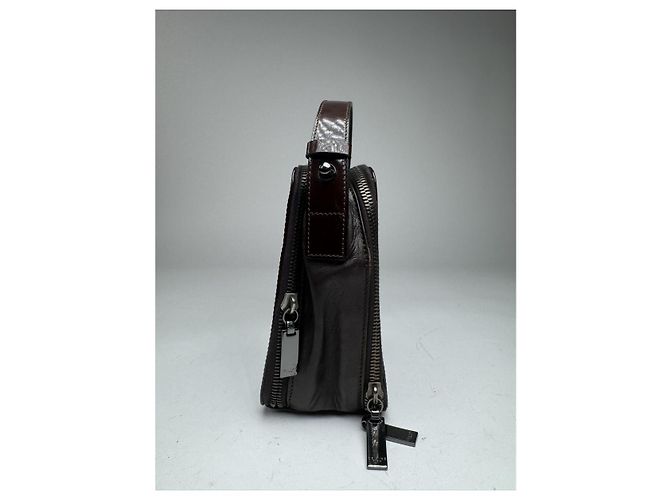 Céline Bolsa de mão de couro roxo envernizado Celine Case com aba - vista 4