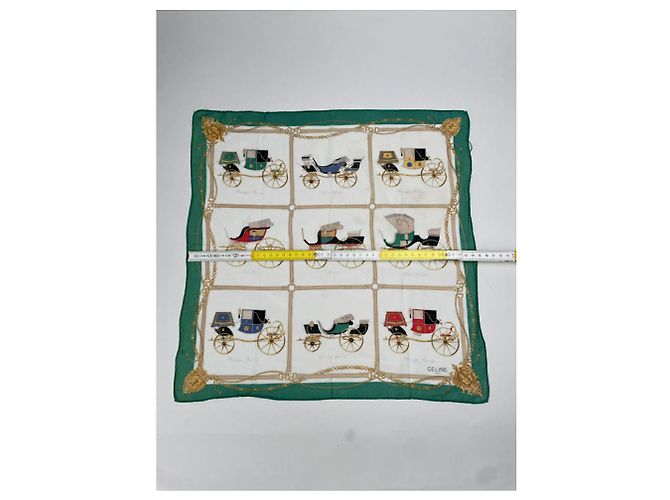 Céline Pañuelo de seda verde Celine - vista 5
