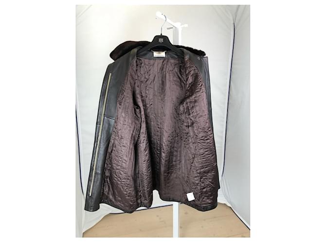 Abrigo de cuero negro Givenchy - vista 3