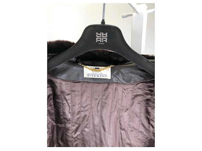 Abrigo de cuero negro Givenchy - vista 4