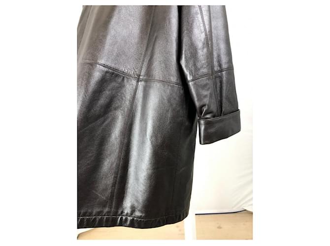 Abrigo de cuero negro Givenchy - vista 5