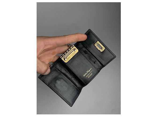 Borsa in pelle verniciata nera Salvatore Ferragamo - vista 4