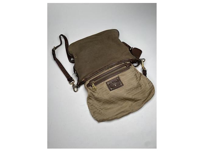 Borsa a mano in cotone verde Prada Plexi - vista 4