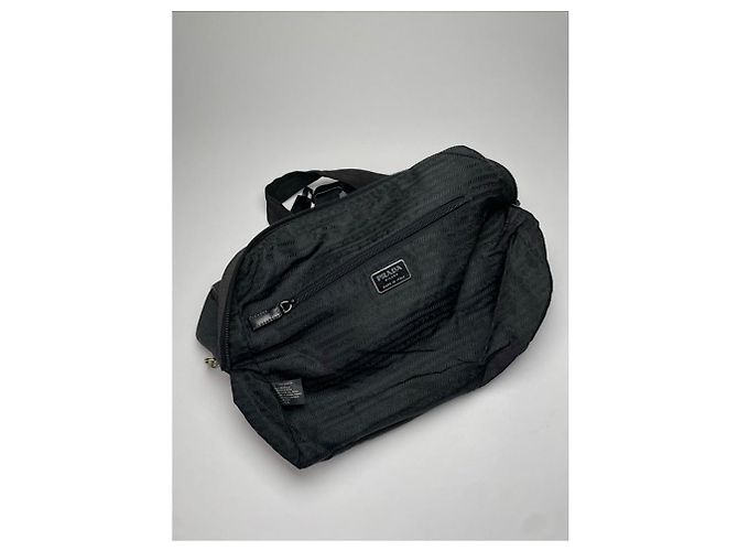 Borsa a mano in cotone grigio Prada - vista 2