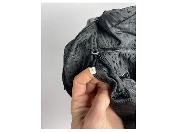 Borsa a mano in cotone grigio Prada - vista 4