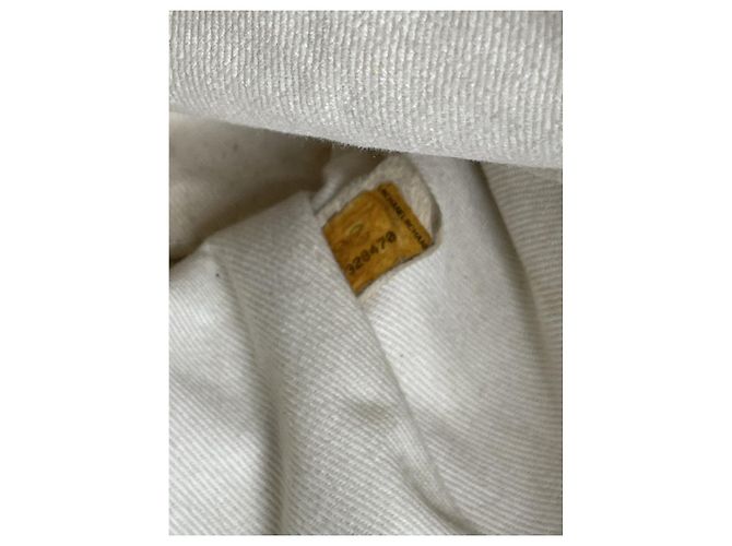 Chanel Deauville Handtasche aus weißer Baumwolle - Ansicht 3