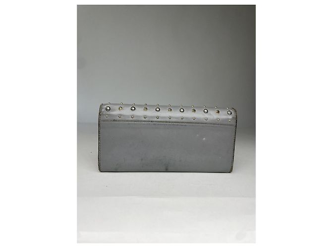 Miu Miu Silver Leather Wallet Silvery - view 2