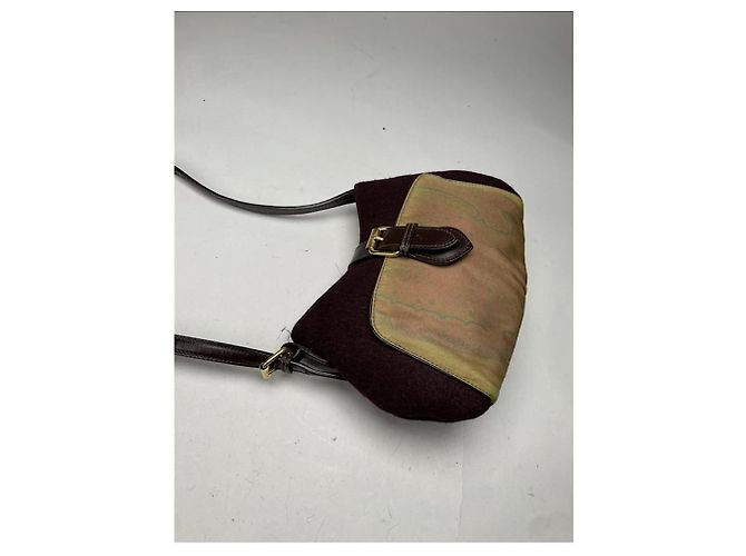 Borsa a mano in lana verde Etro - vista 3