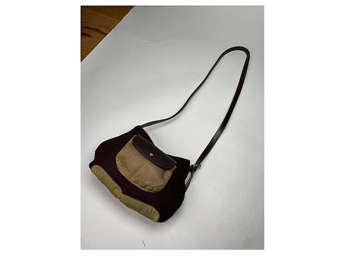 Borsa a mano in lana verde Etro - vista 4
