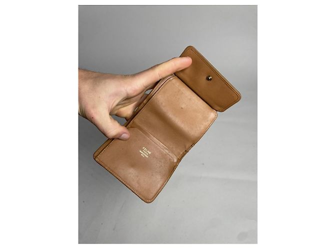 Céline Cartera de cuero marrón Celine Triomphe Castaño - vista 4
