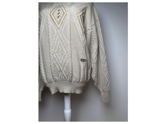 Cable Beige Wollstrickware von Balenciaga - Ansicht 2