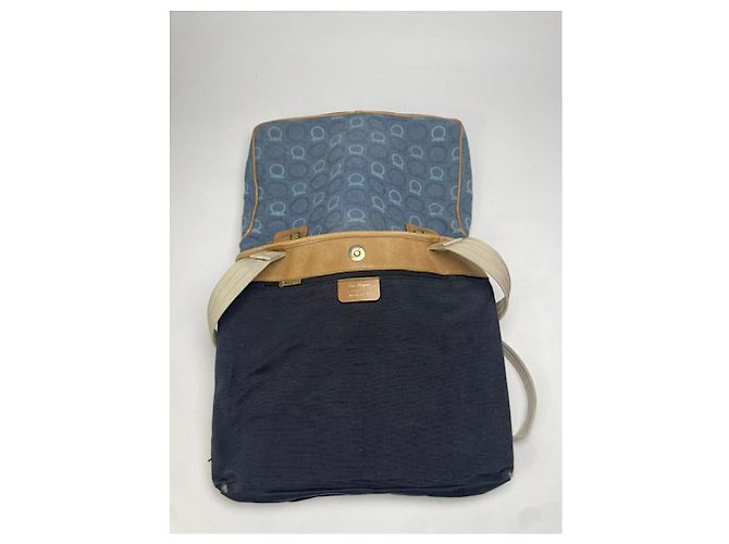 Borsa a mano iconica in cotone blu Salvatore Ferragamo - vista 2