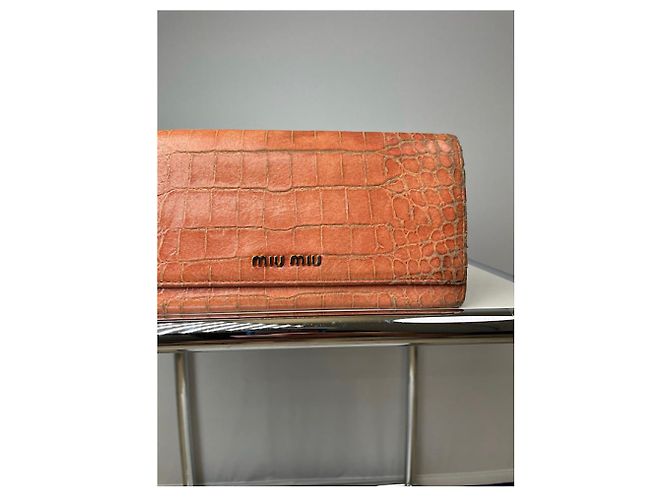 Cartera de cuero naranja Miu Miu - vista 3