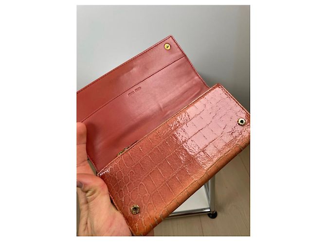 Cartera de cuero naranja Miu Miu - vista 5
