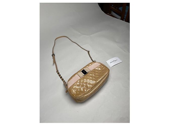 Borsa in pelle beige Salvatore Ferragamo - vista 5
