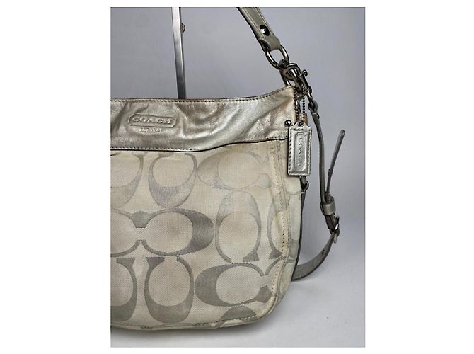 Borsa in pelle argentata Sufflette Signature di Coach Argento - vista 2