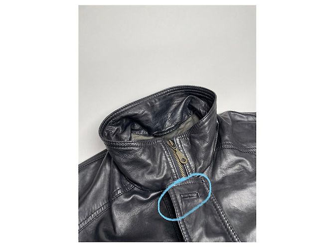 Schwarzer Ledermantel von Saint Laurent - Ansicht 4