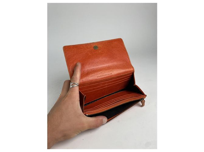City Balenciaga orange Leder Geldbörse - Ansicht 4