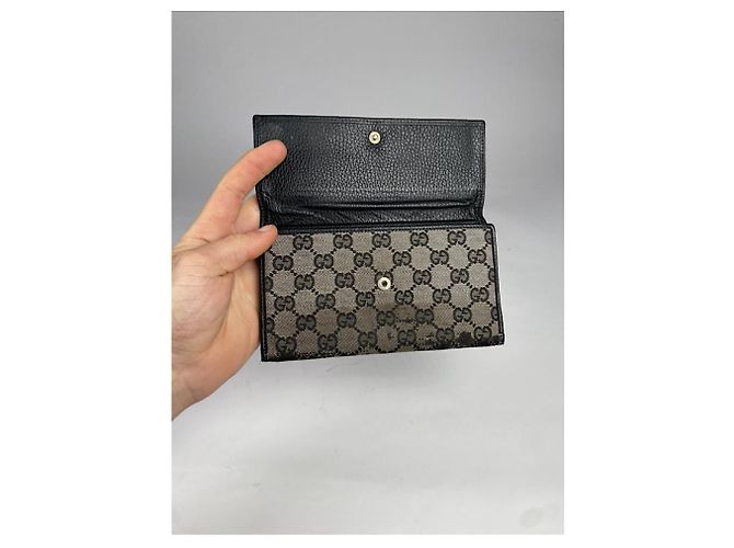 Clutch in cotone beige Gucci Ophidia - vista 4