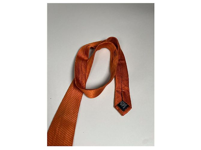 Corbata de seda naranja Yves Saint Laurent - vista 2
