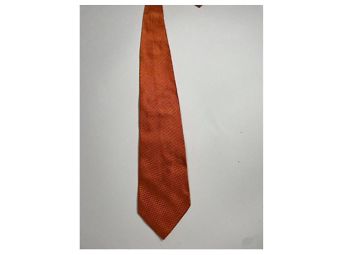 Corbata de seda naranja Yves Saint Laurent - vista 3