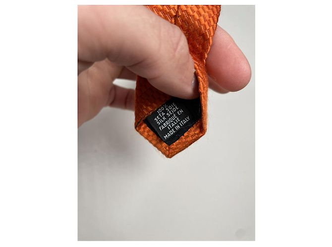 Corbata de seda naranja Yves Saint Laurent - vista 4