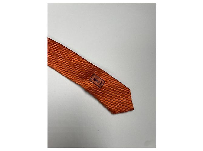 Corbata de seda naranja Yves Saint Laurent - vista 5