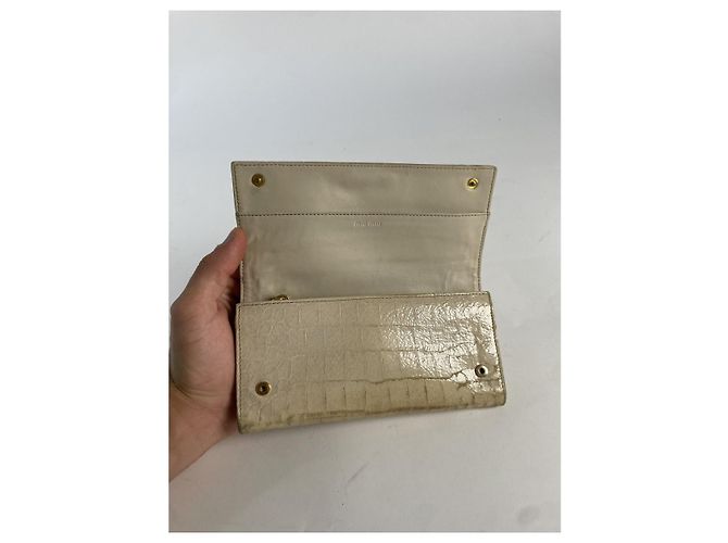 Cartera de cuero blanco Miu Miu - vista 5