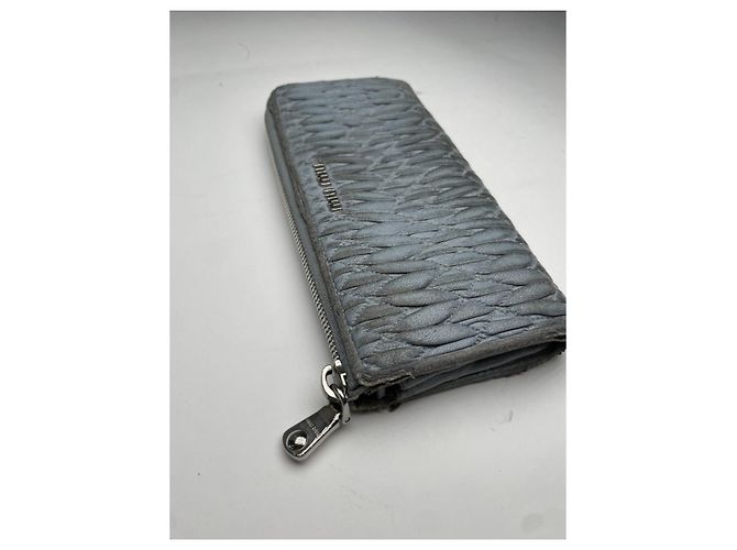 Miu Miu Blue Leather Wallet - view 5