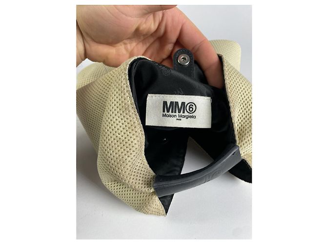 Borsa a mano in poliestere beige MM6 - vista 2