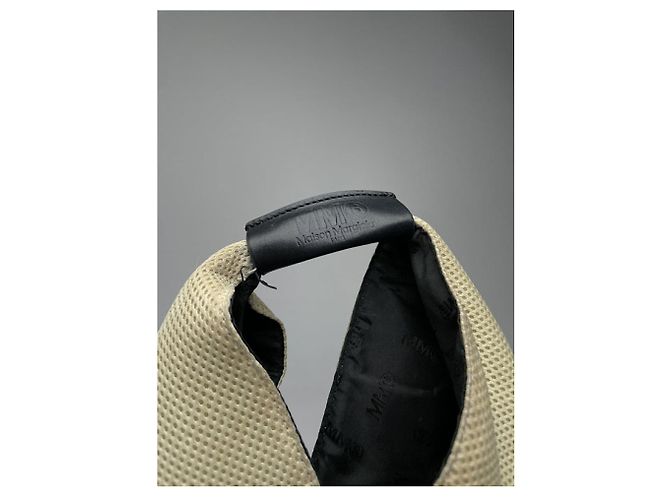 Borsa a mano in poliestere beige MM6 - vista 3