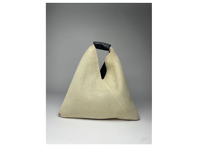 Borsa a mano in poliestere beige MM6 - vista 5